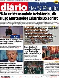 Capa do jornal Diário de São Paulo 15/08/2025