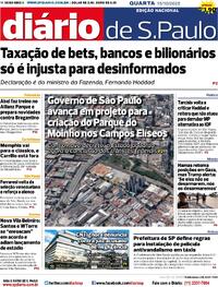 Capa do jornal Diário de São Paulo 15/10/2025