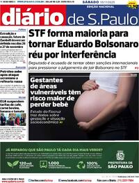 Capa do jornal Diário de São Paulo 15/11/2025