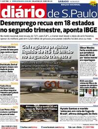 Capa do jornal Diário de São Paulo 16/08/2025