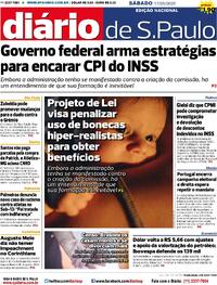 Capa do jornal Diário de São Paulo 17/05/2025