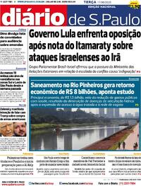 Capa do jornal Diário de São Paulo 17/06/2025