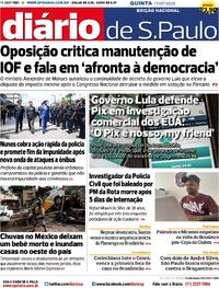 Capa do jornal Diário de São Paulo 17/07/2025