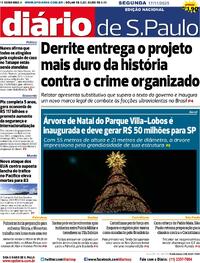 Capa do jornal Diário de São Paulo 17/11/2025