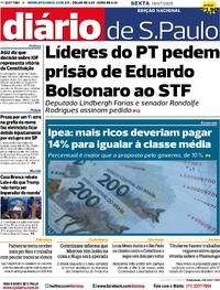 Capa do jornal Diário de São Paulo 18/07/2025