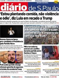 Capa do jornal Diário de São Paulo 18/08/2025