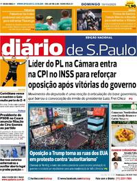 Capa do jornal Diário de São Paulo 19/10/2025