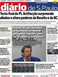 Capa do jornal Diário de São Paulo 19/11/2025