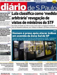 Capa do jornal Diário de São Paulo 20/07/2025