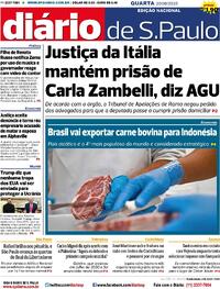 Capa do jornal Diário de São Paulo 20/08/2025