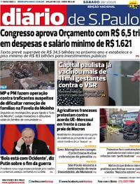 Capa do jornal Diário de São Paulo 20/12/2025
