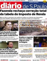 Capa do jornal Diário de São Paulo 21/05/2025