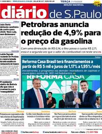 Capa do jornal Diário de São Paulo 21/10/2025