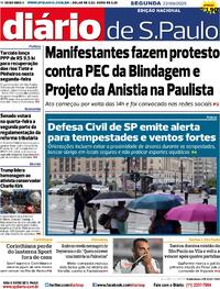 Capa do jornal Diário de São Paulo 22/09/2025