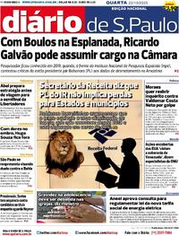 Capa do jornal Diário de São Paulo 22/10/2025