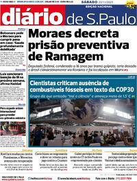 Capa do jornal Diário de São Paulo 22/11/2025