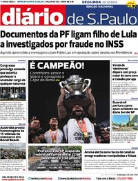 Capa do jornal Diário de São Paulo 22/12/2025