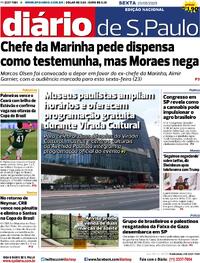 Capa do jornal Diário de São Paulo 23/05/2025