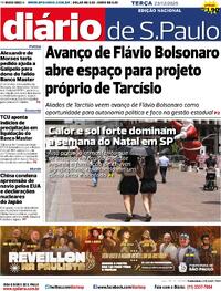 Capa do jornal Diário de São Paulo 23/12/2025