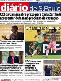 Capa do jornal Diário de São Paulo 24/06/2025
