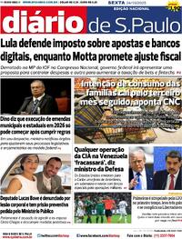 Capa do jornal Diário de São Paulo 24/10/2025