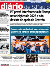 Capa do jornal Diário de São Paulo 25/08/2025