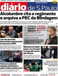 Capa do jornal Diário de São Paulo 25/09/2025