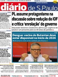 Capa do jornal Diário de São Paulo 26/06/2025