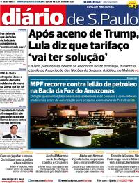 Capa do jornal Diário de São Paulo 26/10/2025