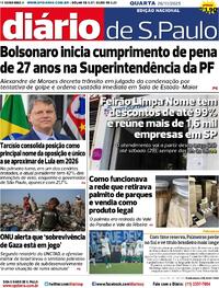 Capa do jornal Diário de São Paulo 26/11/2025