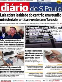 Capa do jornal Diário de São Paulo 27/08/2025