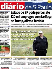 Capa do jornal Diário de São Paulo 28/07/2025