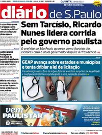Capa do jornal Diário de São Paulo 28/08/2025