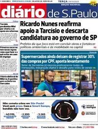 Capa do jornal Diário de São Paulo 28/10/2025