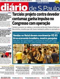 Capa do jornal Diário de São Paulo 28/11/2025