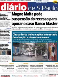 Capa do jornal Diário de São Paulo 28/12/2025