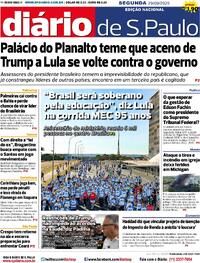 Capa do jornal Diário de São Paulo 29/09/2025