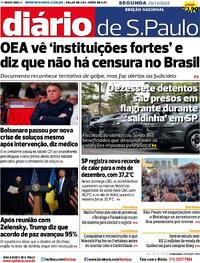 Capa do jornal Diário de São Paulo 29/12/2025