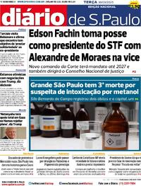 Capa do jornal Diário de São Paulo 30/09/2025