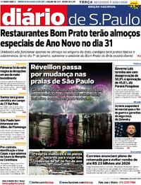 Capa do jornal Diário de São Paulo 30/12/2025