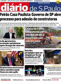 Capa do jornal Diário de São Paulo 01/02/2026