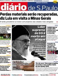 Capa do jornal Diário de São Paulo 01/03/2026