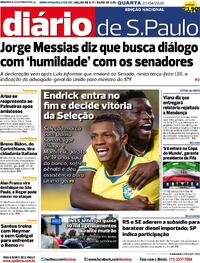 Capa do jornal Diário de São Paulo 01/04/2026