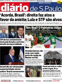Capa do jornal Diário de São Paulo 02/03/2026