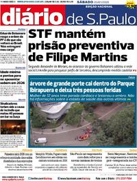 Capa do jornal Diário de São Paulo 03/01/2026