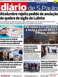 Capa do jornal Diário de São Paulo 04/03/2026