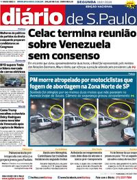 Capa do jornal Diário de São Paulo 05/01/2026