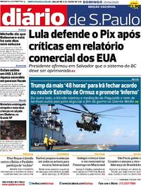 Capa do jornal Diário de São Paulo 05/04/2026