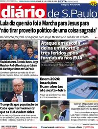 Capa do jornal Diário de São Paulo 05/06/2026