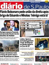 Capa do jornal Diário de São Paulo 06/04/2026